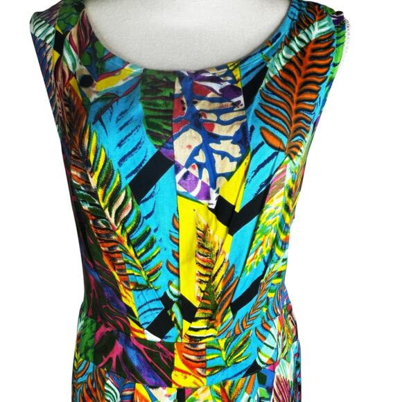 Monroe and Main Tropical Leaf Print Fit and Flare Midi Sundress Size 1X NWT - Picture 4 of 13